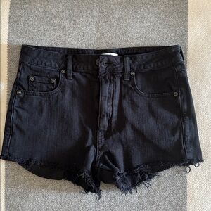 Aritzia Talula black denim cut-off shorts size 27
